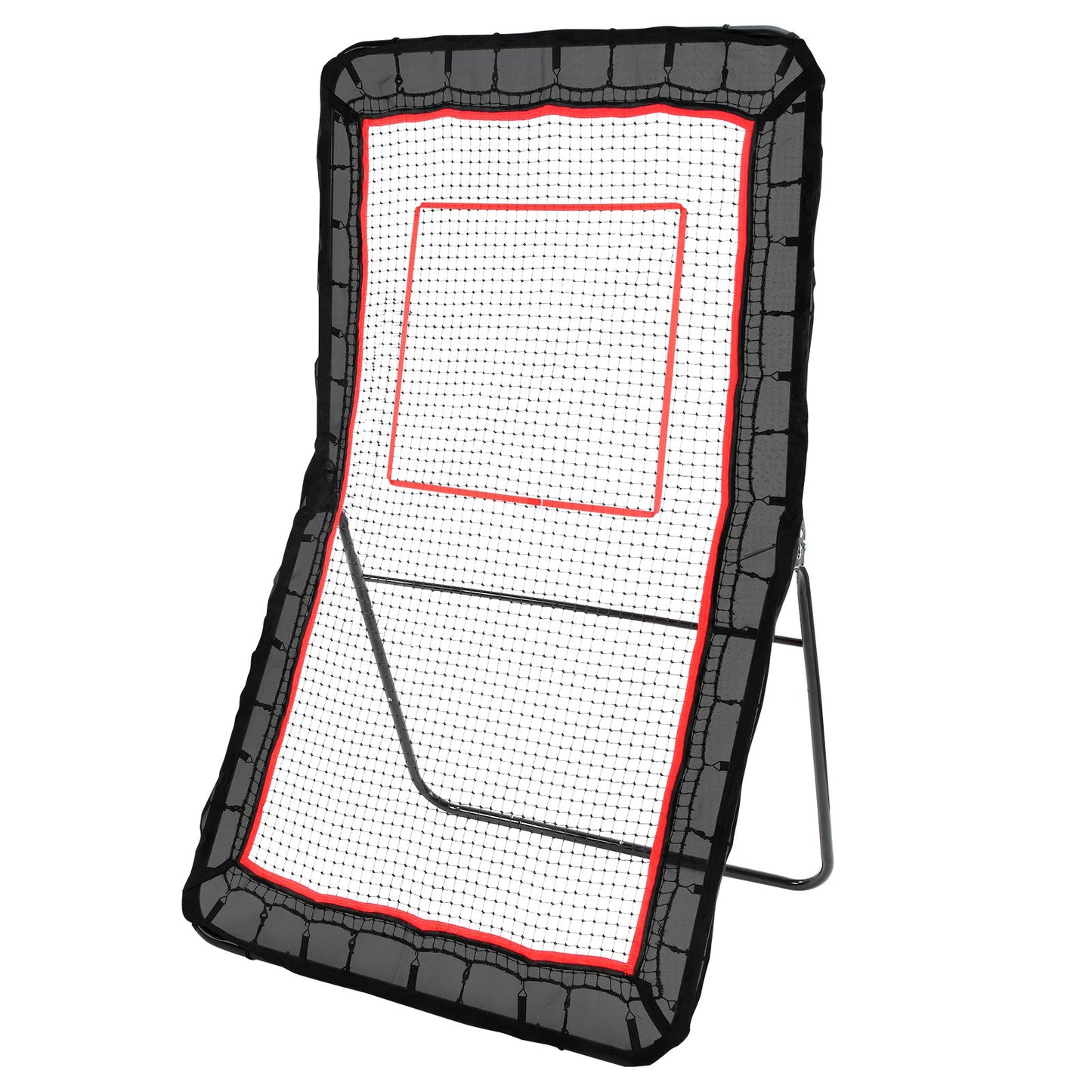 Lacrosse-Rebounder für den Garten, 4 x 7 Fuß Volleyball-Bounce-Back-Netz, Pitchback-Throwback-Baseball-Softball-Return-Trainingswand, Schießübungs-Trainingswand mit einstellbarem Winkel und Tor