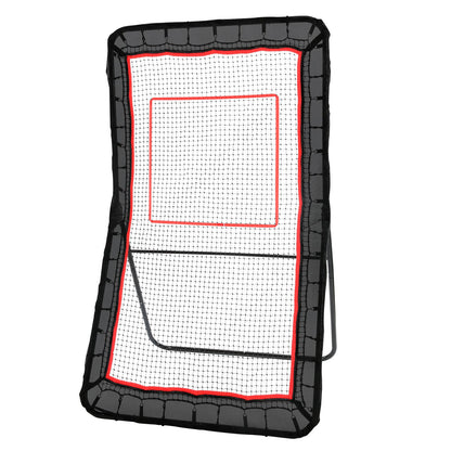 Lacrosse-Rebounder für den Garten, 4 x 7 Fuß Volleyball-Bounce-Back-Netz, Pitchback-Throwback-Baseball-Softball-Return-Trainingswand, Schießübungs-Trainingswand mit einstellbarem Winkel und Tor