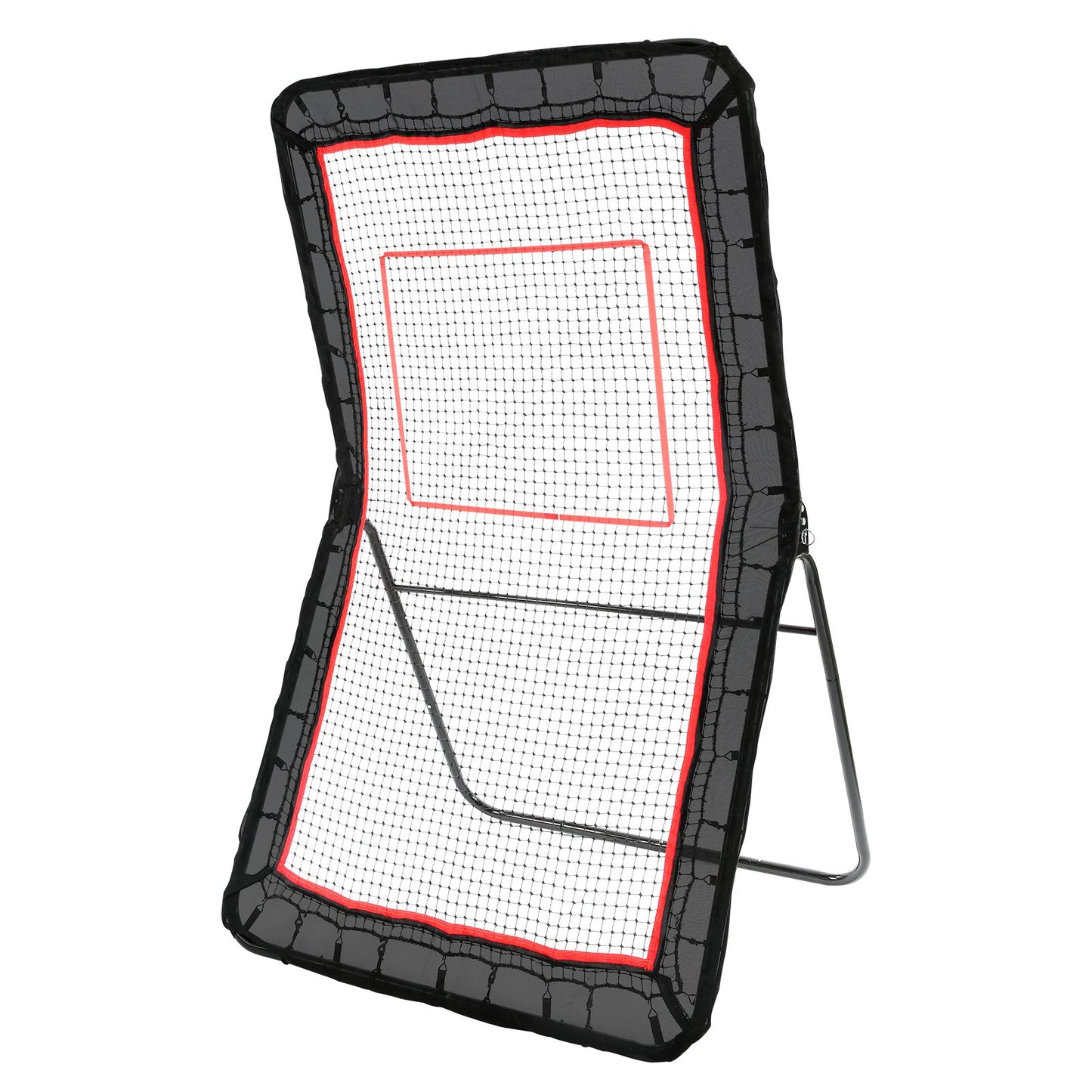 Lacrosse-Rebounder für den Garten, 4 x 7 Fuß Volleyball-Bounce-Back-Netz, Pitchback-Throwback-Baseball-Softball-Return-Trainingswand, Schießübungs-Trainingswand mit einstellbarem Winkel und Tor