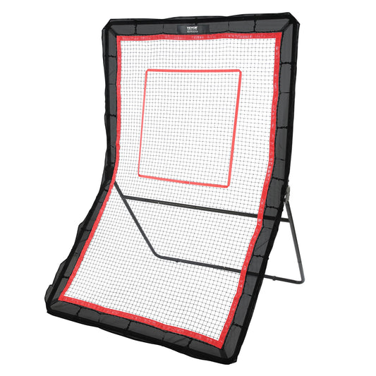 Lacrosse-Rebounder für den Garten, 1,5 x 2,1 m Volleyball-Bounce-Back-Netz, Pitchback-Throwback-Baseball-Softball-Return-Trainingswand, Schießübungswand mit einstellbarem Winkel und Tor