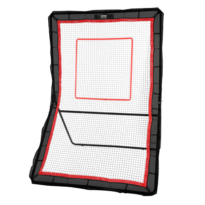 Lacrosse-Rebounder für den Garten, 1,5 x 2,1 m Volleyball-Bounce-Back-Netz, Pitchback-Throwback-Baseball-Softball-Return-Trainingswand, Schießübungswand mit einstellbarem Winkel und Tor