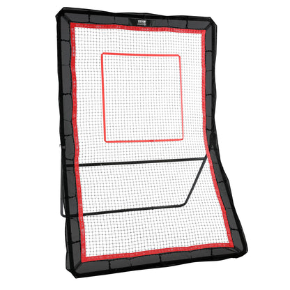 Lacrosse-Rebounder für den Garten, 1,5 x 2,1 m Volleyball-Bounce-Back-Netz, Pitchback-Throwback-Baseball-Softball-Return-Trainingswand, Schießübungswand mit einstellbarem Winkel und Tor