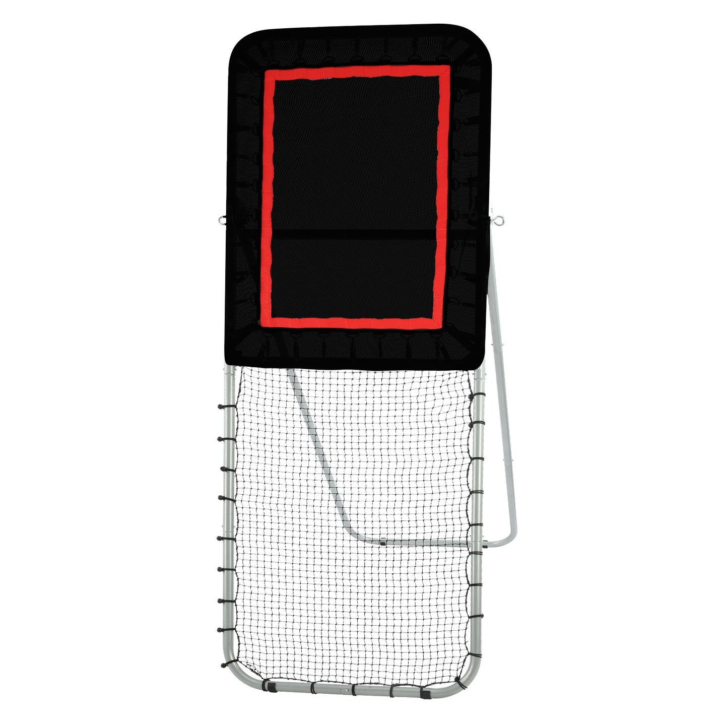 Folding Lacrosse Rebounder for Backyard, 3x8 Ft Volleyball Bounce Back Net, Pitchback Throwback Baseball Softball Return Training Screen, Adjustable Angle Shooting Practice Training Wall, Black