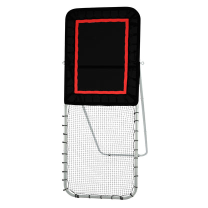 Folding Lacrosse Rebounder for Backyard, 3x8 Ft Volleyball Bounce Back Net, Pitchback Throwback Baseball Softball Return Training Screen, Adjustable Angle Shooting Practice Training Wall, Black