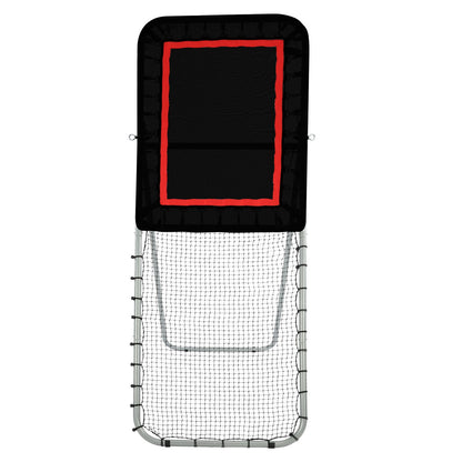Folding Lacrosse Rebounder for Backyard, 3x8 Ft Volleyball Bounce Back Net, Pitchback Throwback Baseball Softball Return Training Screen, Adjustable Angle Shooting Practice Training Wall, Black