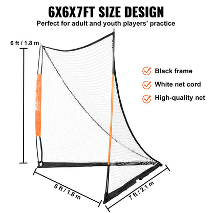 Lacrosse-Tor, 6' x 6' Lacrosse-Netz, tragbares Lacrosse-Tor mit Tragetasche, Fiberglasstangen, Lacrosse-Trainingsgerät für den Garten, einfach aufzubauendes College-Tor, perfekt für das Jugendtraining