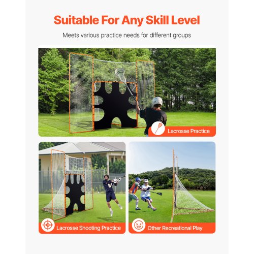 3,6x2,7 m 3-in-1 Lacrosse Tornetz mit Stopp- und Rücklaufnetz | EU