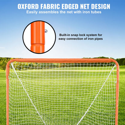 Lacrosse Goal, 4' x 4' Small Kids Lacrosse Net, Folding Portable Lacrosse Goal med bärväska, Iron Frame Backyard Training Utrustning, Snabb och enkel installation, Perfekt för ungdomsträning, Orange