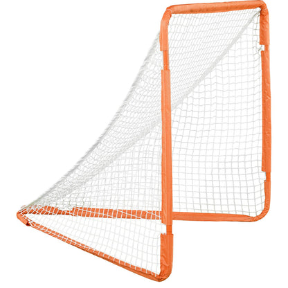 Lacrosse Goal, 4' x 4' Small Kids Lacrosse Net, Folding Portable Lacrosse Goal med bärväska, Iron Frame Backyard Training Utrustning, Snabb och enkel installation, Perfekt för ungdomsträning, Orange