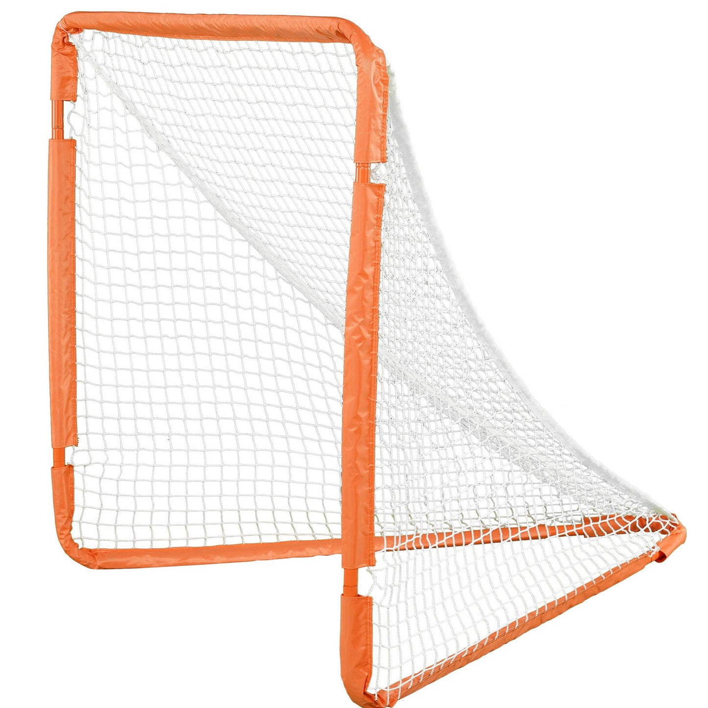 Lacrosse Goal, 4' x 4' Small Kids Lacrosse Net, Folding Portable Lacrosse Goal med bärväska, Iron Frame Backyard Training Utrustning, Snabb och enkel installation, Perfekt för ungdomsträning, Orange