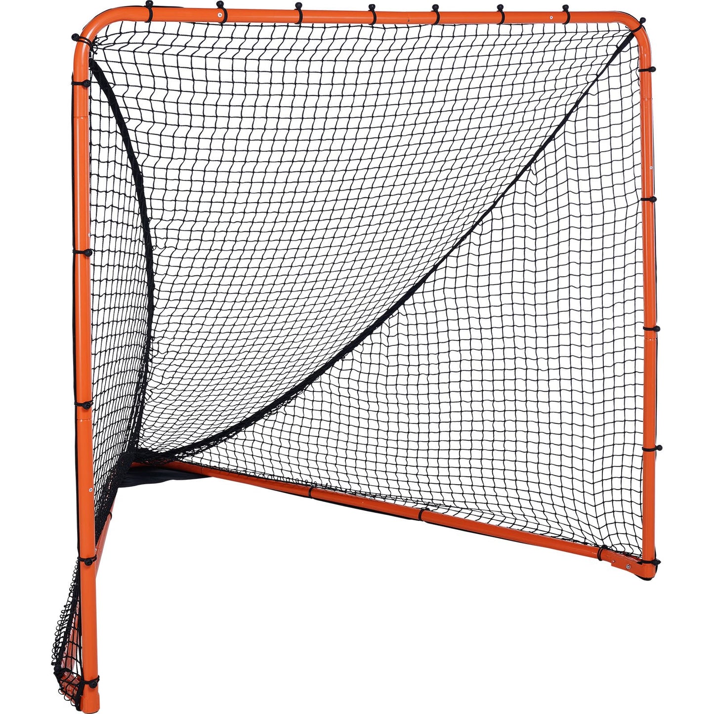 Lacrosse-Tor, 6' x 6' Lacrosse-Netz, zusammenklappbares tragbares Lacrosse-Trainingsgerät für den Garten, Trainingsnetz mit Stahlrahmen, schnell und einfach aufzubauendes Lacrosse-Tor, perfekt für das Training von Jugendlichen und Erwachsenen, Orange