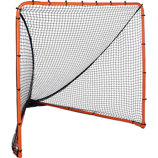 Lacrosse-Tor, 6' x 6' Lacrosse-Netz, zusammenklappbares tragbares Lacrosse-Trainingsgerät für den Garten, Trainingsnetz mit Stahlrahmen, schnell und einfach aufzubauendes Lacrosse-Tor, perfekt für das Training von Jugendlichen und Erwachsenen, Orange
