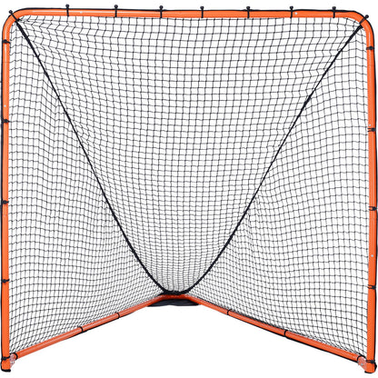 Lacrosse-Tor, 6' x 6' Lacrosse-Netz, zusammenklappbares tragbares Lacrosse-Trainingsgerät für den Garten, Trainingsnetz mit Stahlrahmen, schnell und einfach aufzubauendes Lacrosse-Tor, perfekt für das Training von Jugendlichen und Erwachsenen, Orange