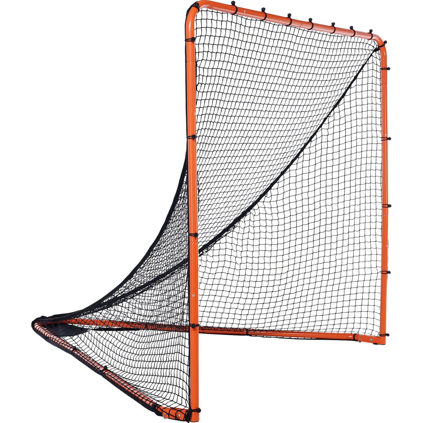 Lacrosse-Tor, 6' x 6' Lacrosse-Netz, zusammenklappbares tragbares Lacrosse-Trainingsgerät für den Garten, Trainingsnetz mit Stahlrahmen, schnell und einfach aufzubauendes Lacrosse-Tor, perfekt für das Training von Jugendlichen und Erwachsenen, Orange