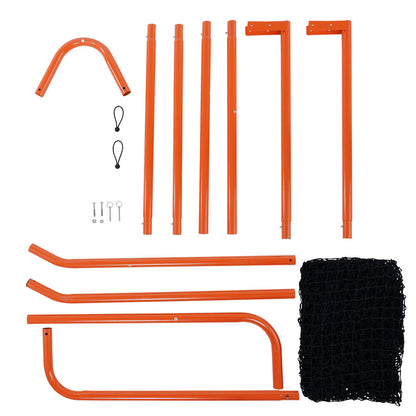 Lacrosse-Tor, 6' x 6' Lacrosse-Netz, zusammenklappbares tragbares Lacrosse-Trainingsgerät für den Garten, Trainingsnetz mit Stahlrahmen, schnell und einfach aufzubauendes Lacrosse-Tor, perfekt für das Training von Jugendlichen und Erwachsenen, Orange