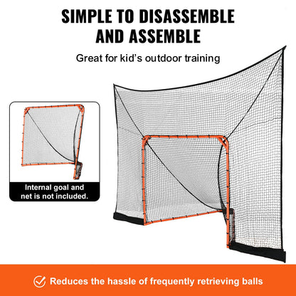 Hockey- und Lacrosse-Torfang mit erweiterter Abdeckung, 12' x 9' Lacrosse-Netz, komplettes Trainingsnetz mit Zubehör, schnell und einfach aufzubauende Lacrosse-Ausrüstung für den Garten, perfekt für das Jugendtraining