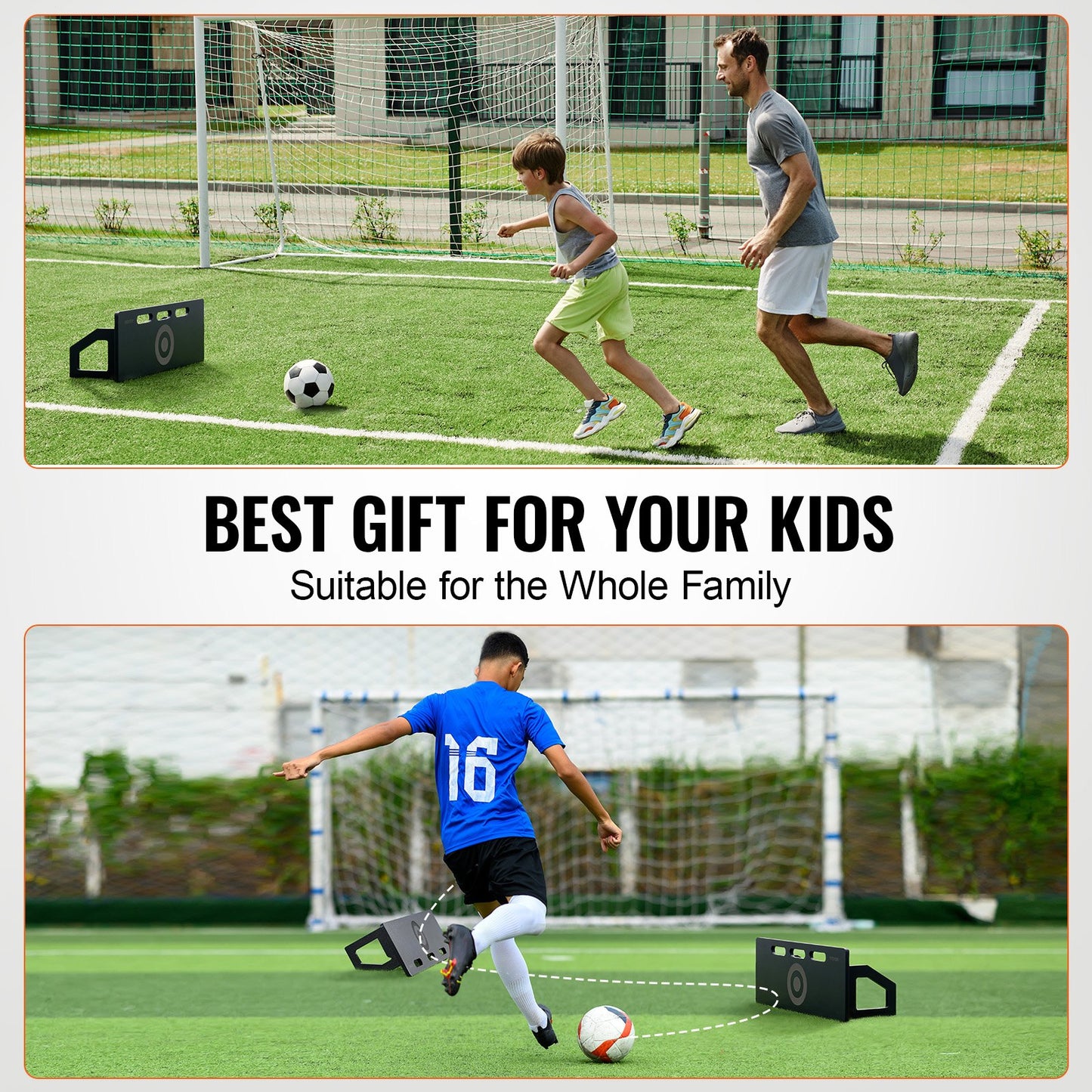 32"X12" Football Rebounder Board Portable Football Wall with 2 Angles Rebound