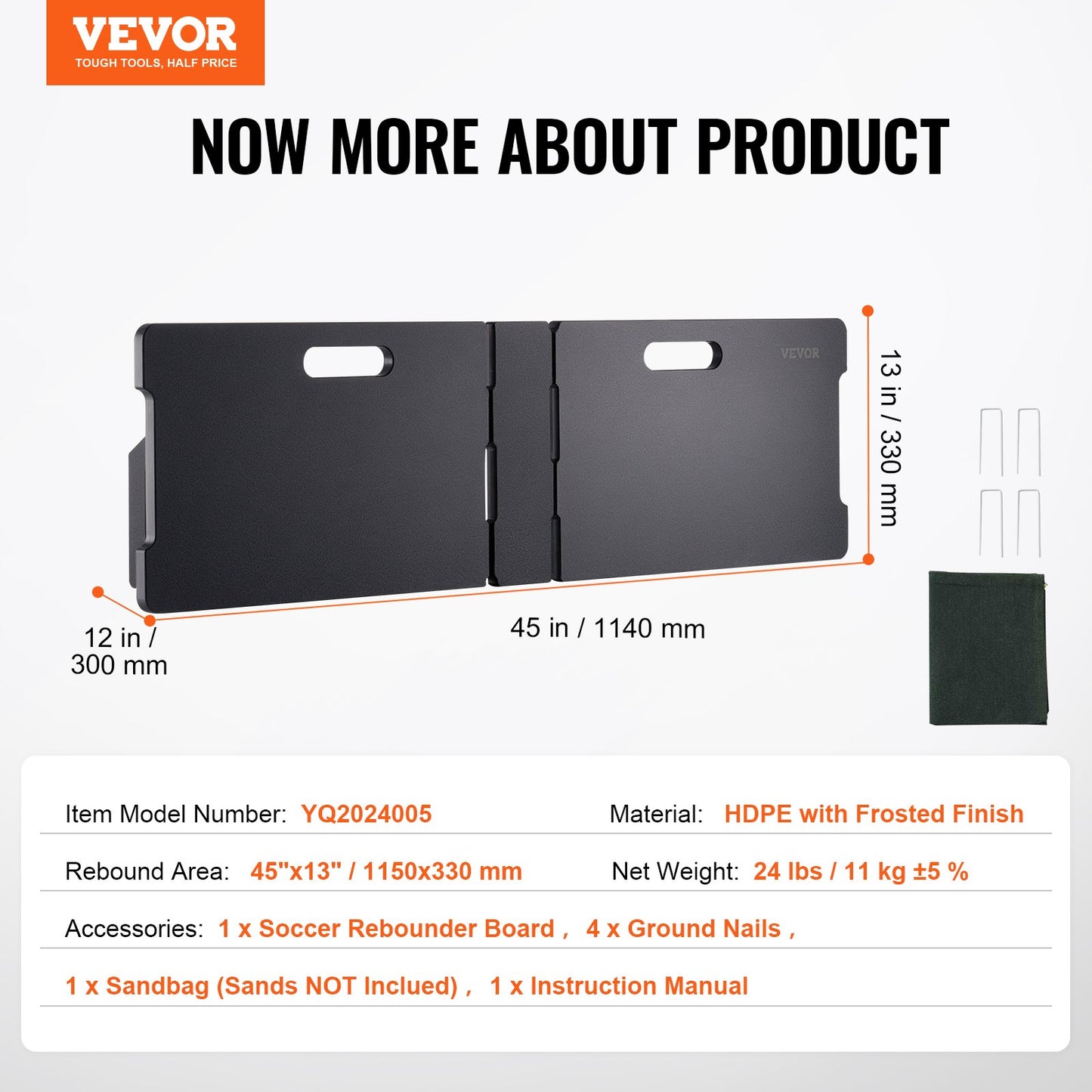 45"X13" Fußball-Rebounder-Board, tragbare Fußballwand mit 2 Winkeln Rebound