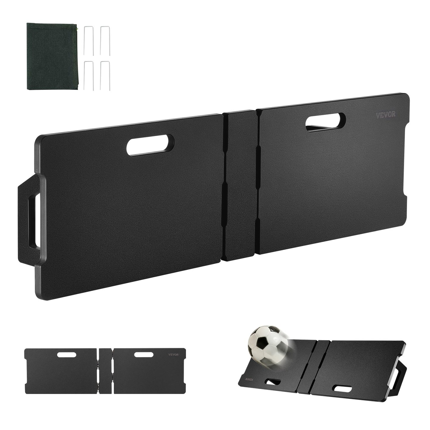 45"X13" Fußball-Rebounder-Board, tragbare Fußballwand mit 2 Winkeln Rebound