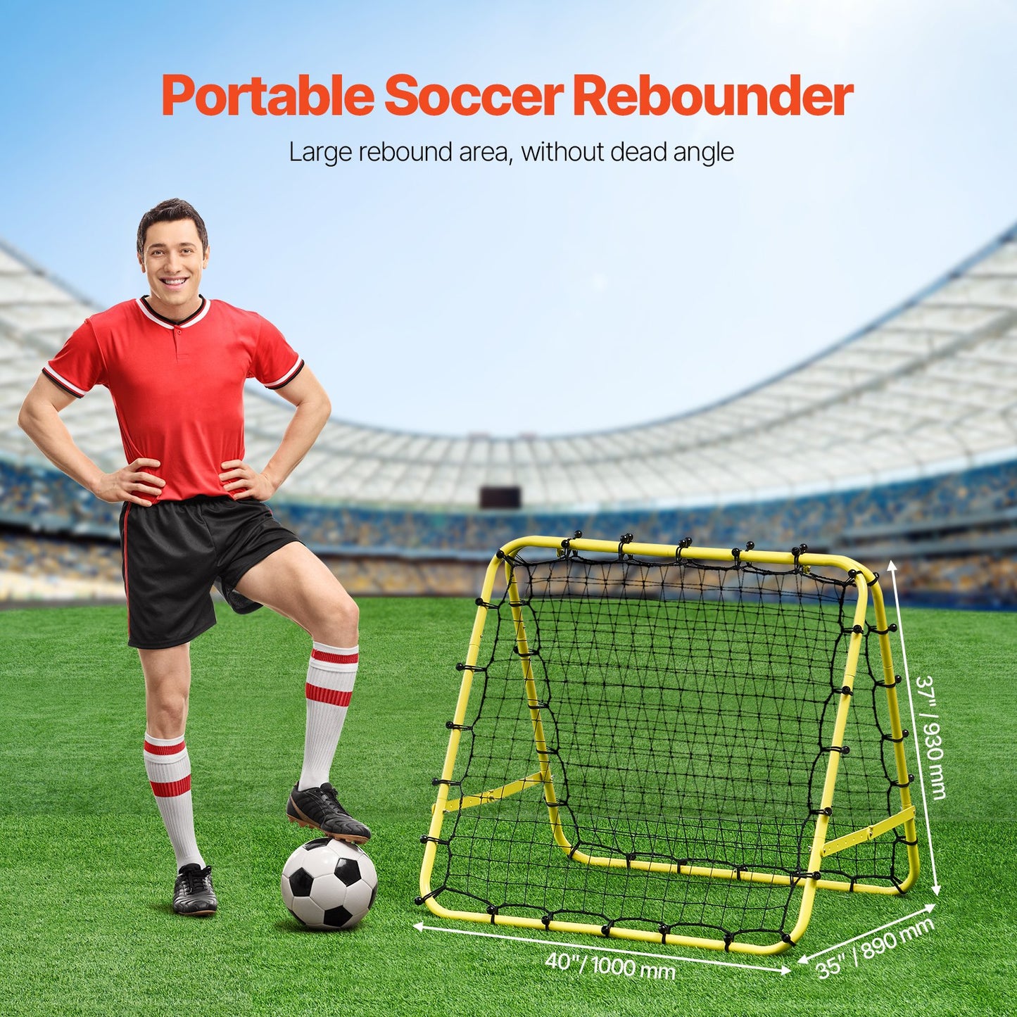 40 "x 35" x 37 "Fußball Rebounder Net Kick-Back Tragbare Fußball Training Geschenk