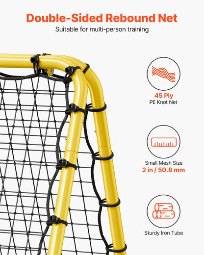 Soccer Rebounder Rebound Net, 40"x35"x37" Portable Football Training Gifts, Fully Adjustable Angles Goal Net, Aids & Equipment for Kids Teens & All Ages, Easy Set Up & Perfect Storage