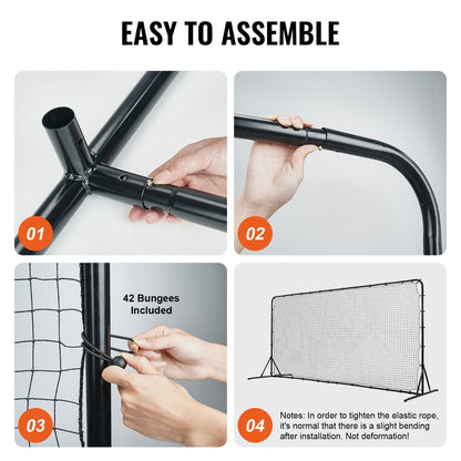 Fußball-Rebounder-Netz, 12 x 6 Fuß, Eisen-Fußball-Trainingsgerät, Sport-Fußball-Trainingsgeschenk mit tragbarer Tasche, Volleyball-Rebounder-Wand, perfekt für Hinterhof-Training, Solo-Training, Passen