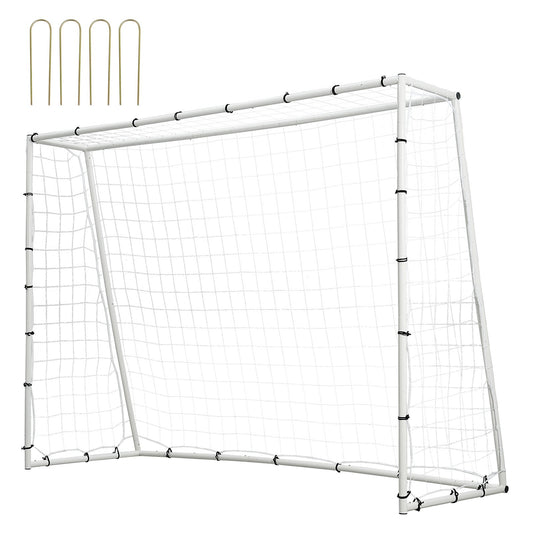 Soccer Rebound Trainer, 8x6FT Iron Soccer Training Equipment, Sports Football Rebounder Wall med dubbelsidigt studsande nät och mål, perfekt för bakgårdsträning, ensamträning, passningar