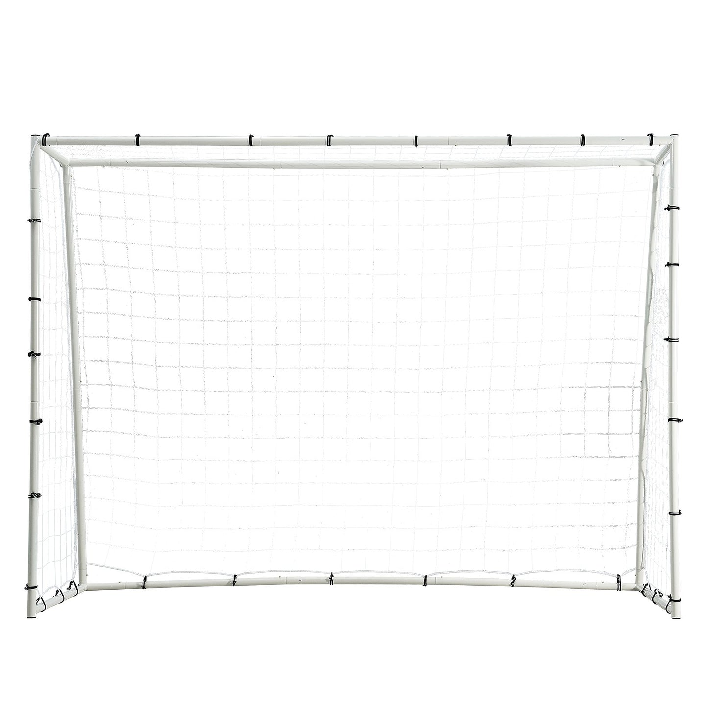 Fußball-Rebound-Trainer, 2,44 x 1,83 m großes Fußball-Trainingsgerät aus Eisen, Sport-Fußball-Rebounder-Wand mit doppelseitigem Sprungnetz und Tor, perfekt für Hinterhof-Training, Solo-Training, Passen