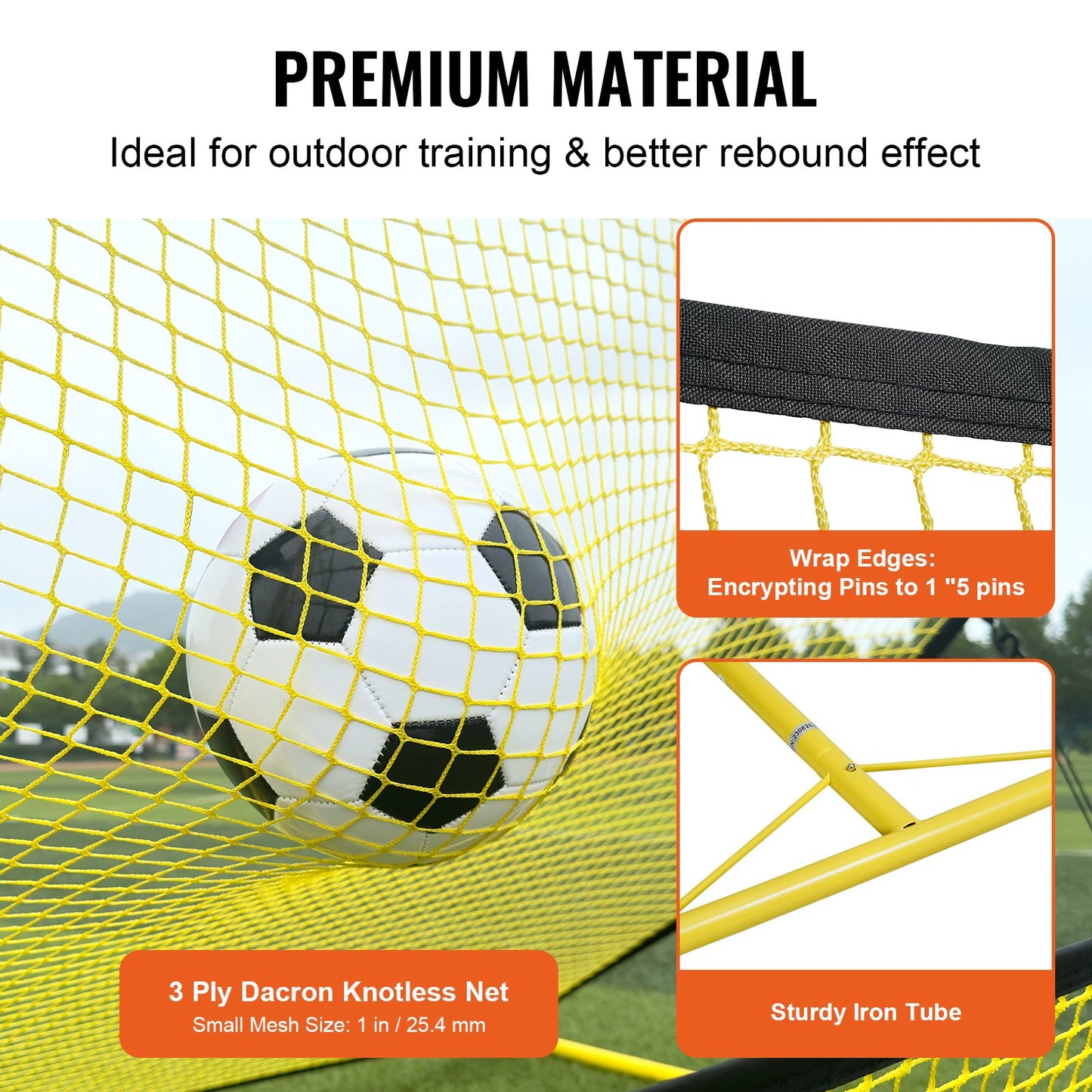 Soccer Trainer, 2-IN-1 Portable Soccer Rebounder Net, 72"x51" Iron Soccer Training Equipment, Sports Soccer Rebounder Wall with Portable Bag, Perfect for Team Solo Training, Passing, Volley