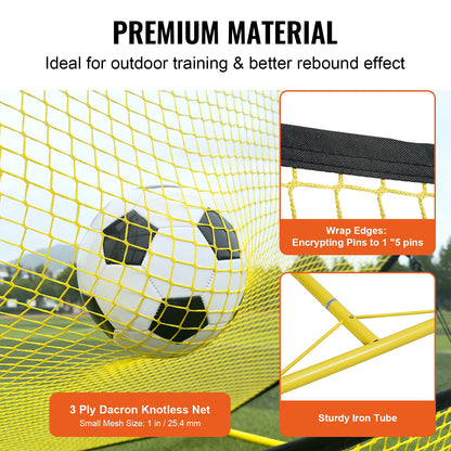 Soccer Trainer, 2-IN-1 Portable Soccer Rebounder Net, 72"x51" Iron Soccer Training Equipment, Sports Soccer Rebounder Wall with Portable Bag, Perfect for Team Solo Training, Passing, Volley