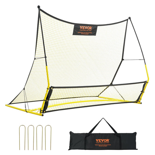 Soccer Trainer, 2-IN-1 Portable Soccer Rebounder Net, 72"x51" Iron Soccer Training Equipment, Sports Soccer Rebounder Wall with Portable Bag, Perfect for Team Solo Training, Passing, Volley