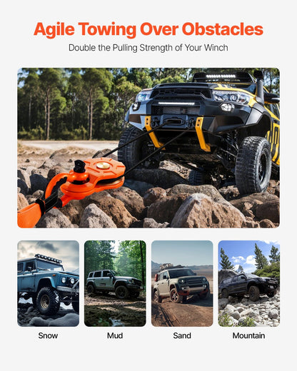 10 Tonnen Bergungsseilwinde Umlenkrolle 22.000 lbs Kapazität Offroad ATV UTV