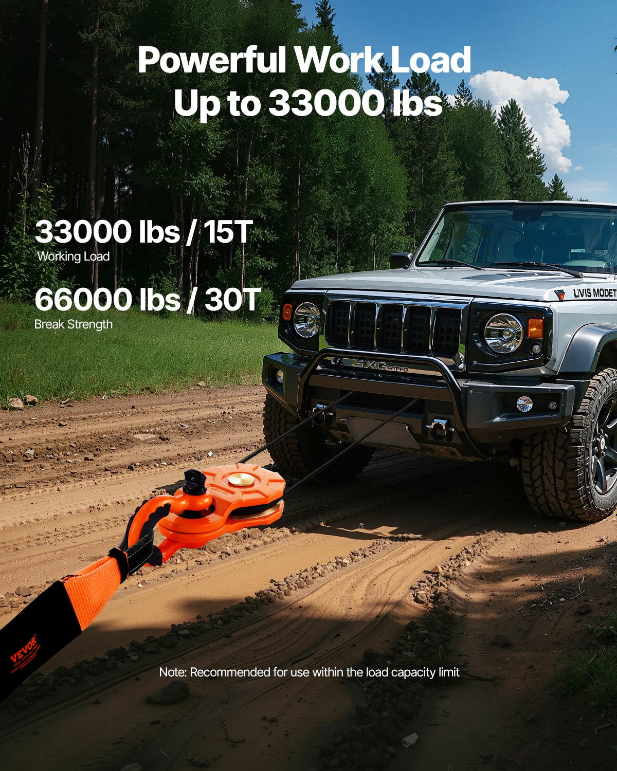 30 Tons Snatch Block Remskiva Snatch 66 000 lbs Kapacitet Off Road Recovery