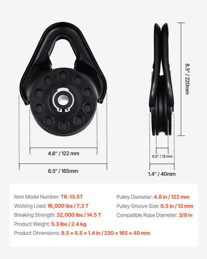 14,5 Tonnen Recovery Snatch Block Pulley Snatch 32.000 lbs Kapazität ATV UTV