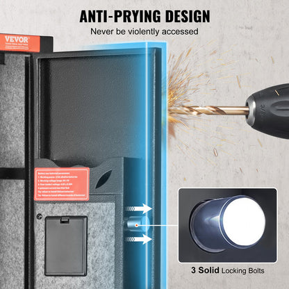 Gun Safe Rifle Safe med digital knappsats och lås för 3 gevär och 4 pistoler