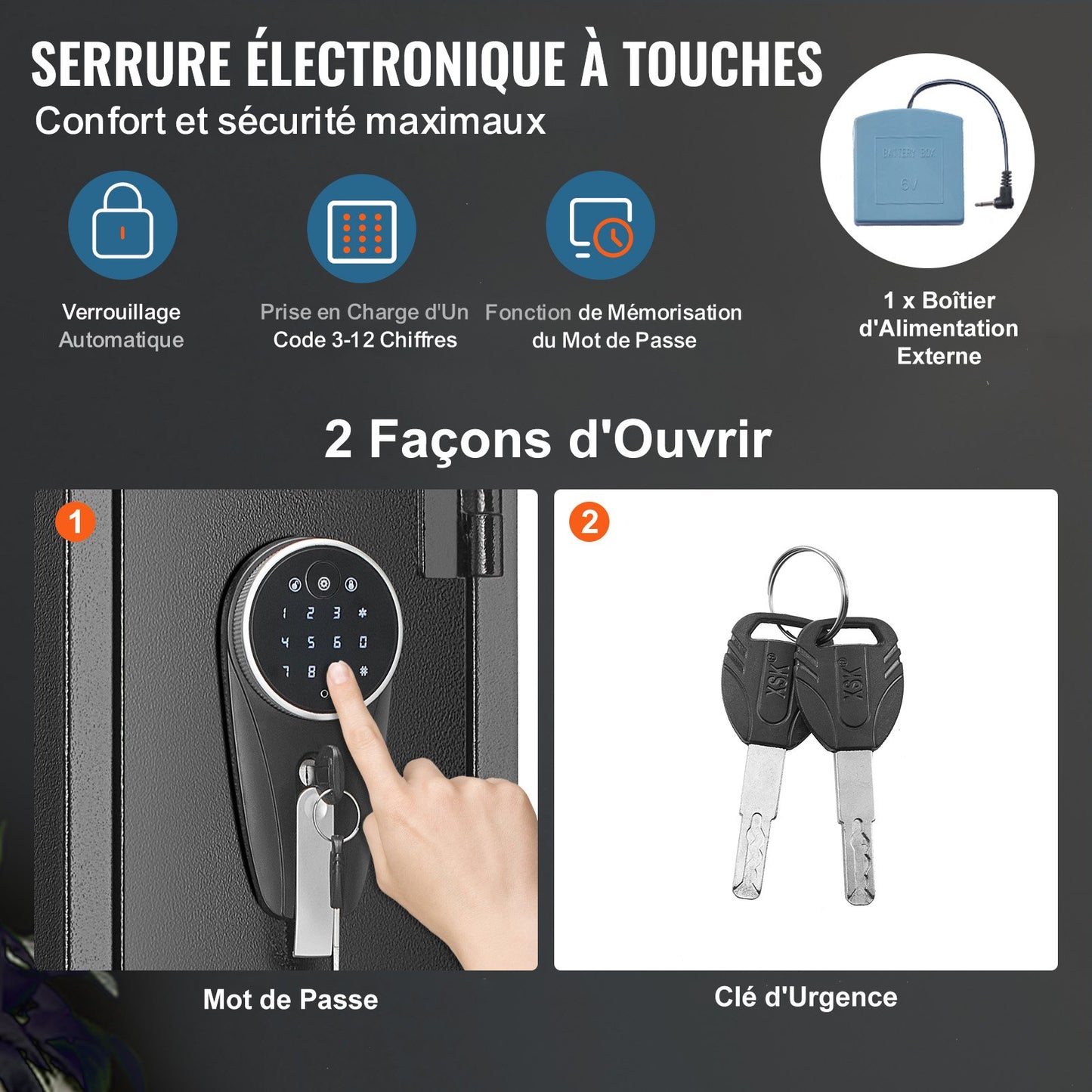 3 Rifles Gun Safe, Rifle Safe with Lock & Digital Keypad, Quick Access Gun Storage Cabinet with Removable Shelf, Pistol Rack, Rifle Cabinet for Home Rifle and Pistols
