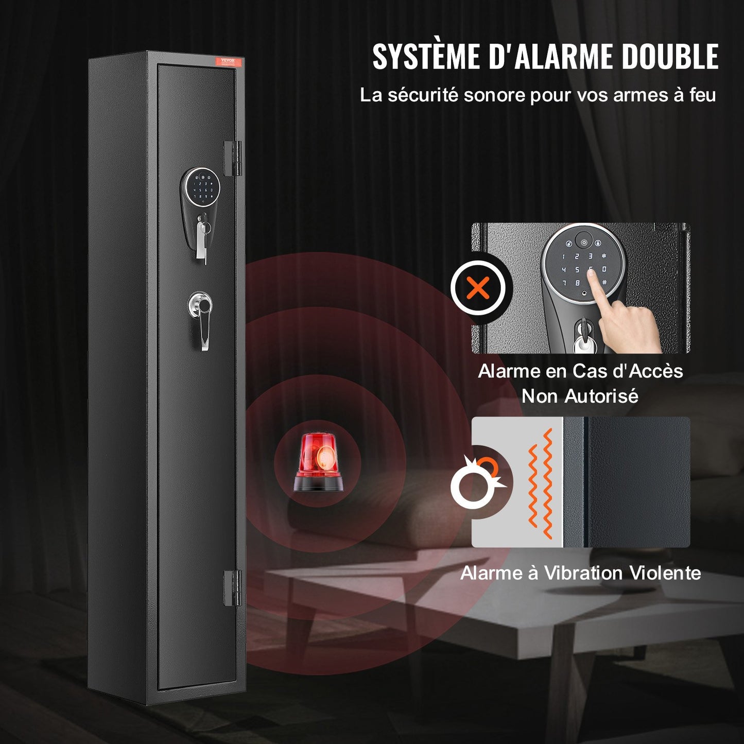 3 Rifles Gun Safe, Rifle Safe with Lock & Digital Keypad, Quick Access Gun Storage Cabinet with Removable Shelf, Pistol Rack, Rifle Cabinet for Home Rifle and Pistols