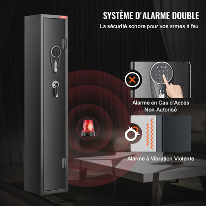3 Rifles Gun Safe, Rifle Safe with Lock & Digital Keypad, Quick Access Gun Storage Cabinet with Removable Shelf, Pistol Rack, Rifle Cabinet for Home Rifle and Pistols