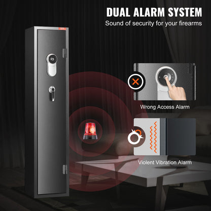 Gun Safe Rifle Safe med fingeravtryckslås för 5 gevär och 4 pistoler