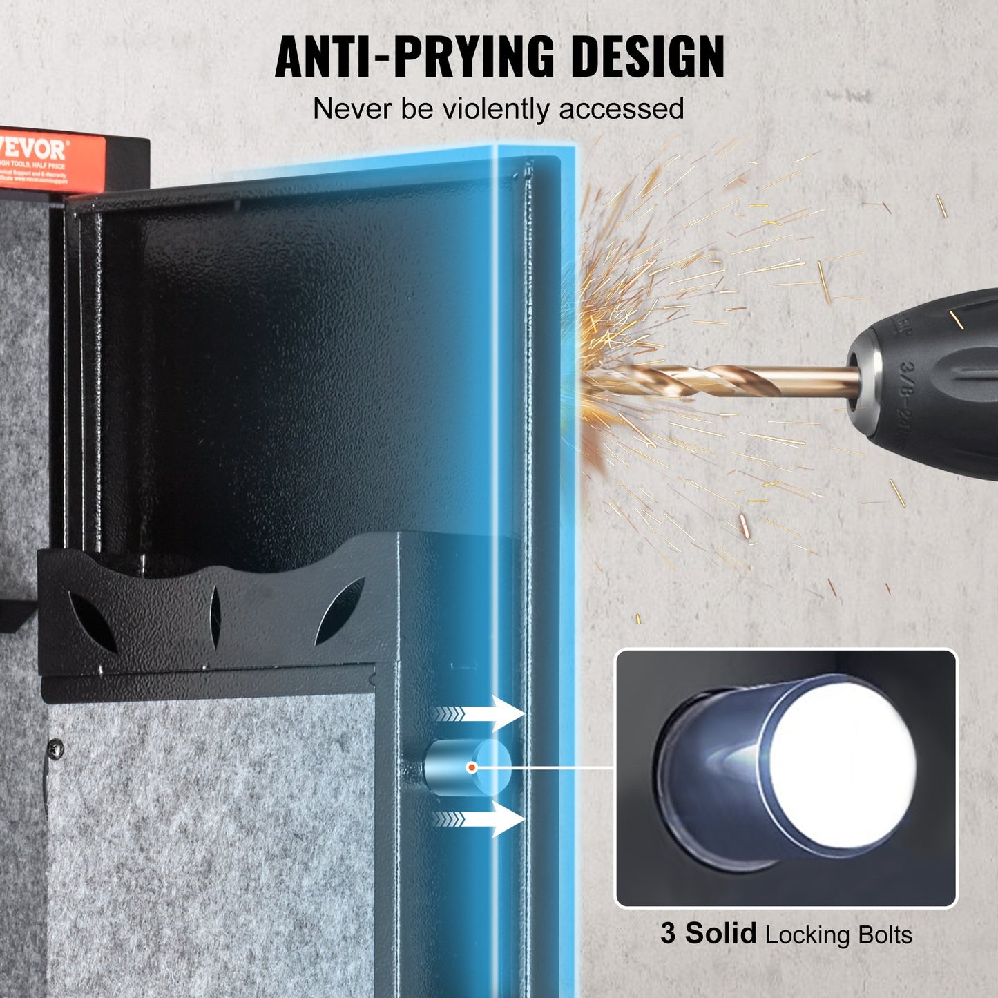 Gun Safe Rifle Safe med fingeravtryckslås för 5 gevär och 4 pistoler