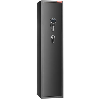 7-8 Rifles Vapenskåp, gevärsskåp med digital knappsats och lås, pistolförvaringsskåp för hagelgevär med inbyggt förvaringsskåp, flyttbar förvaringshylla för hemlångt vapen och pistoler