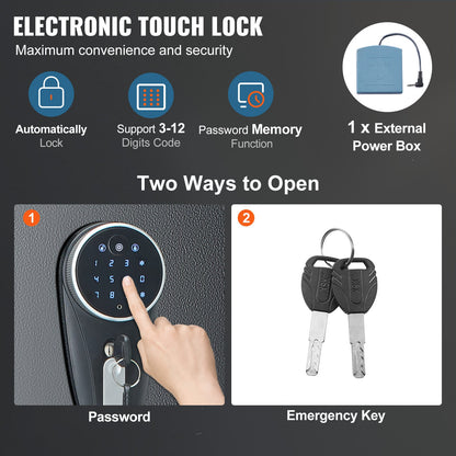 Gun Safe Rifle Safe med digital knappsats & lås 5 Rifles förvaringsskåp