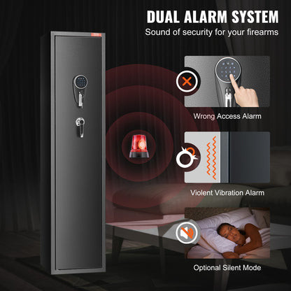 Gun Safe Rifle Safe med digital knappsats & lås 5 Rifles förvaringsskåp