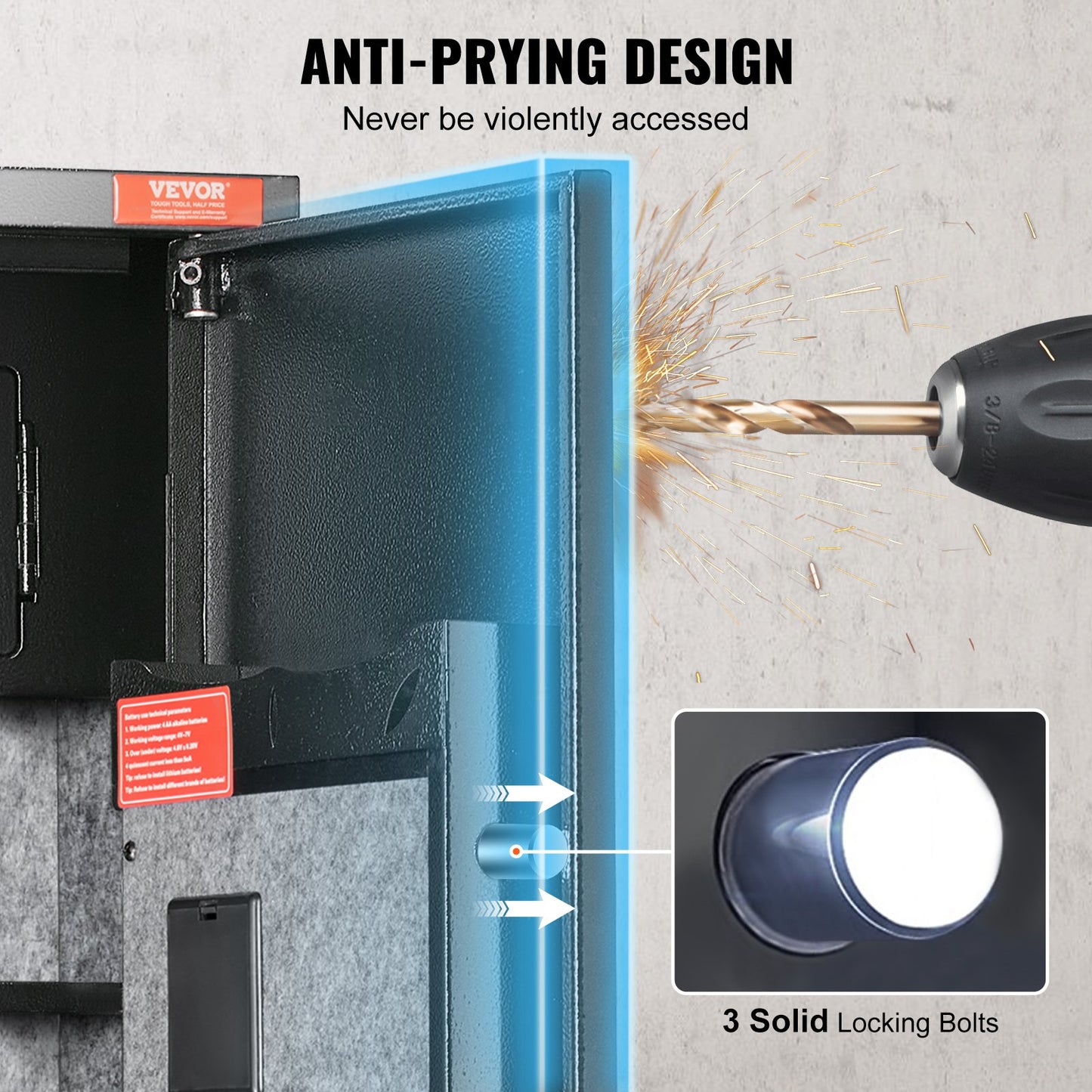 Gun Safe Rifle Safe med digital knappsats & lås 5 Rifles förvaringsskåp