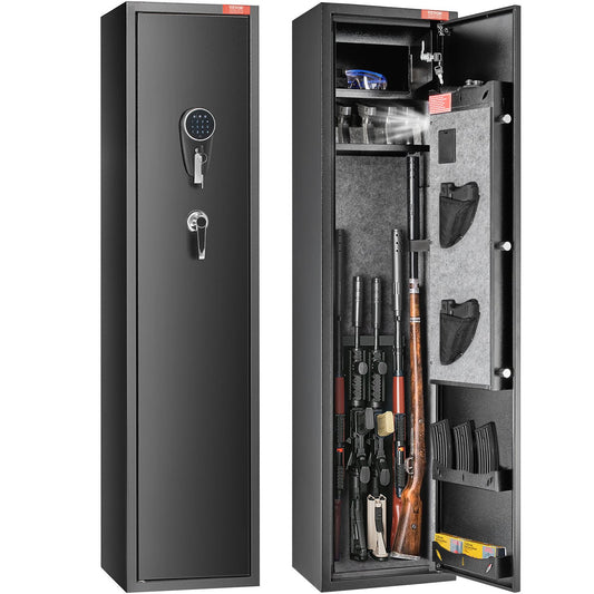 Gun Safe Rifle Safe med digital knappsats & lås 5 Rifles förvaringsskåp