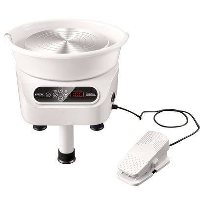 Pottery Wheel, 10 inch Pottery Forming Machine, Direct Drive Ceramic Wheel with 3 Support Legs for DIY Art Craft, 350W Electric Wheel for Pottery with Foot Pedal and LCD Touch Screen, White
