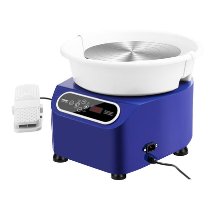 Töpferscheibe, 27,9 cm, Keramik-Rad, Fußpedal, Touchscreen, Schürze, 450 W, Blau