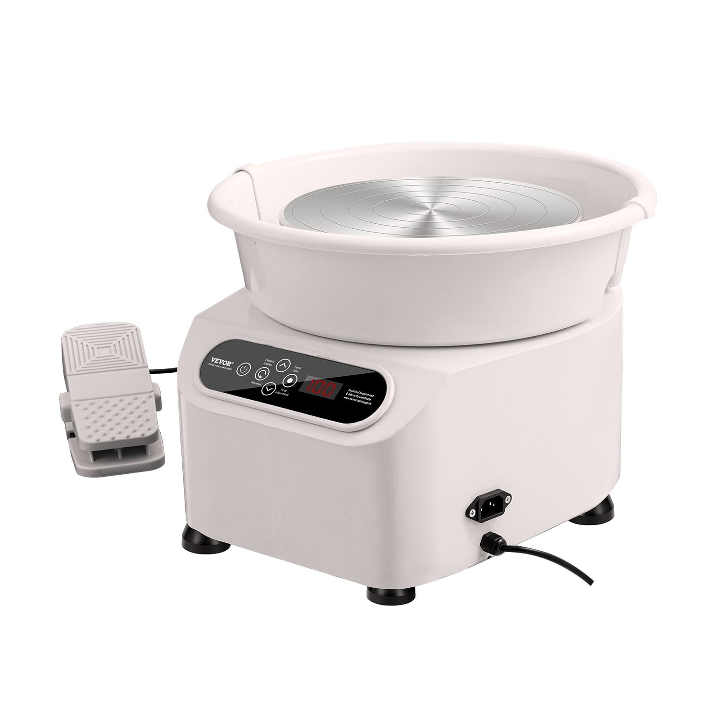 Pottery Wheel, Direct Drive Ceramic Wheel with Shaping Tools for DIY Art Craft, 11 inch Pottery Forming Machine, 450W Electric Wheel for Pottery with Foot Pedal and LCD Touch Screen, White
