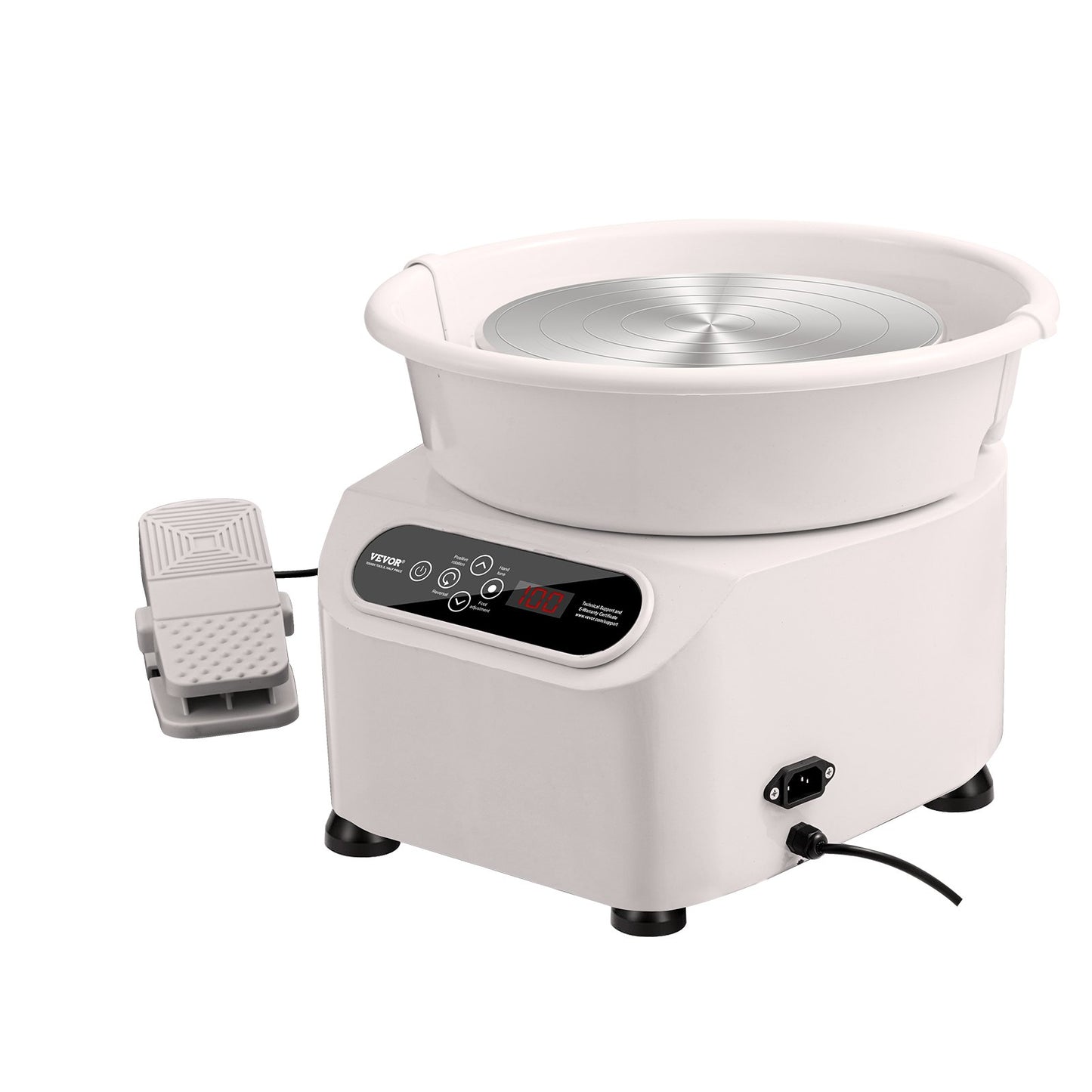 Pottery Wheel, Direct Drive Ceramic Wheel with Shaping Tools for DIY Art Craft, 11 inch Pottery Forming Machine, 450W Electric Wheel for Pottery with Foot Pedal and LCD Touch Screen, White