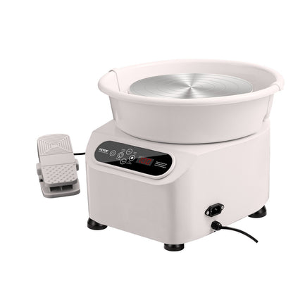Pottery Wheel, Direct Drive Ceramic Wheel with Shaping Tools for DIY Art Craft, 11 inch Pottery Forming Machine, 450W Electric Wheel for Pottery with Foot Pedal and LCD Touch Screen, White